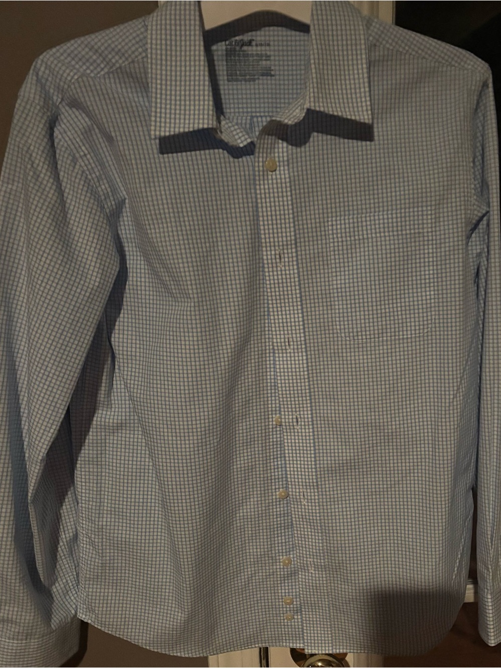 Cat & Jack Light Blue and White Check Button-Down Shirt